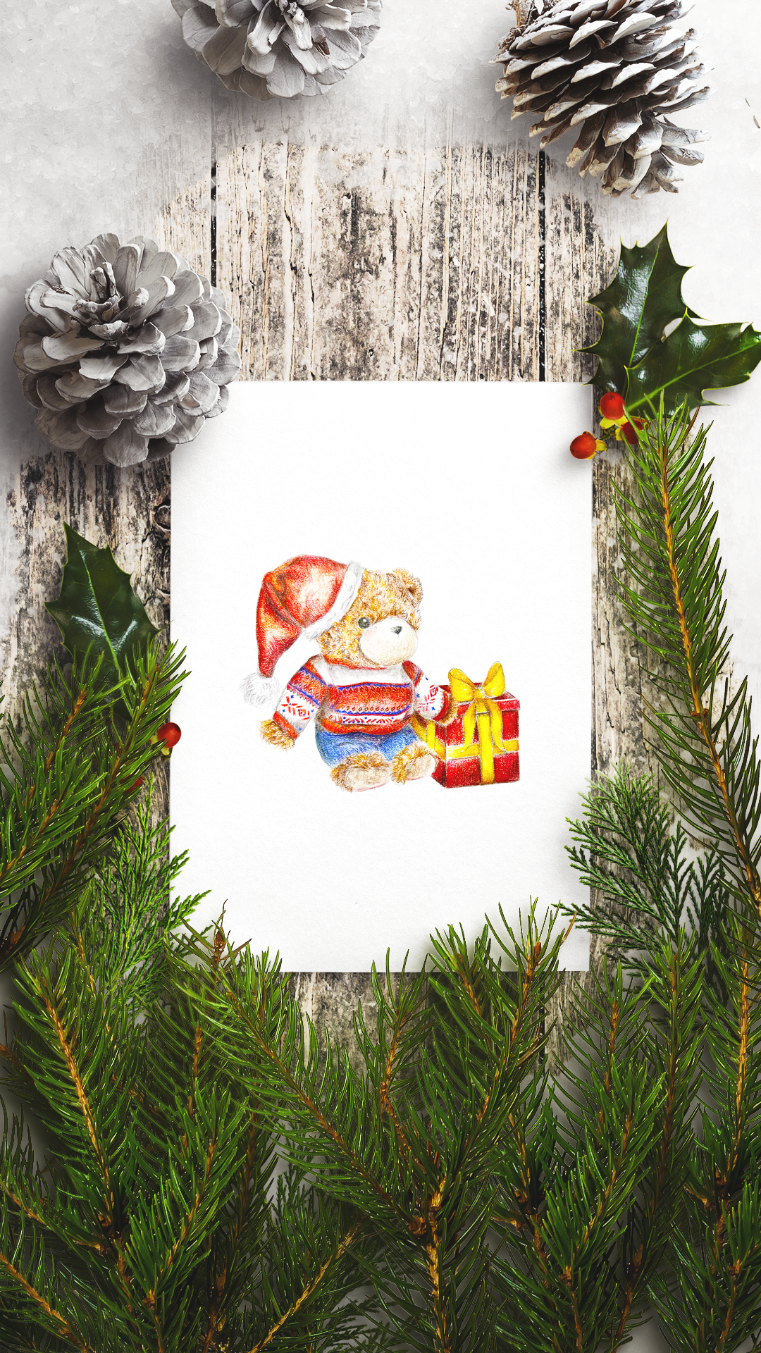 Holiday Bear Art Print