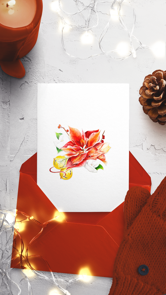 Holiday Flower Greeting Card