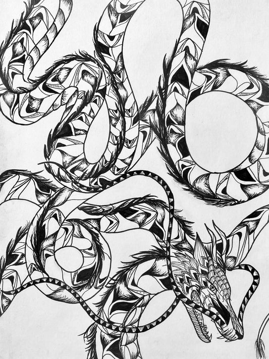 Zentangle Dragon Design No. 2